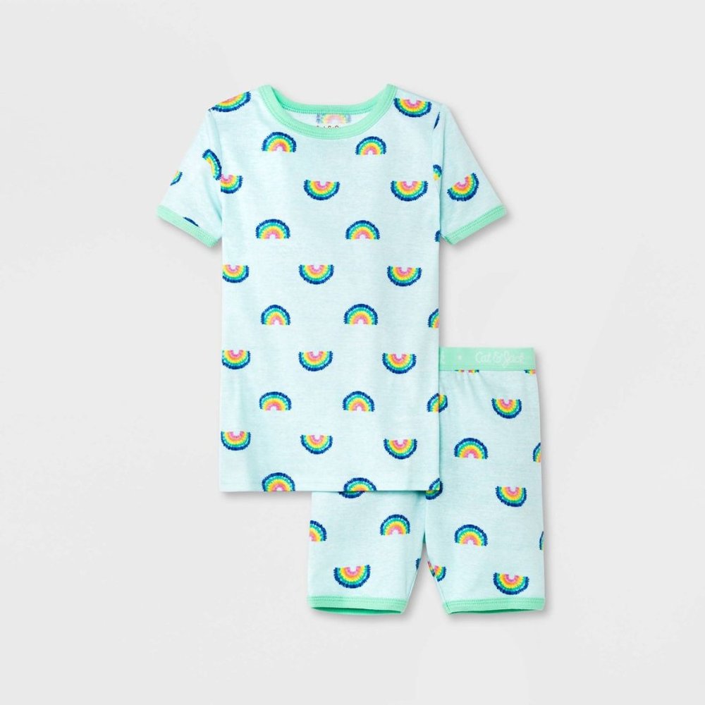 Kid's 2pc Rainbow Pajama Set - Size 10